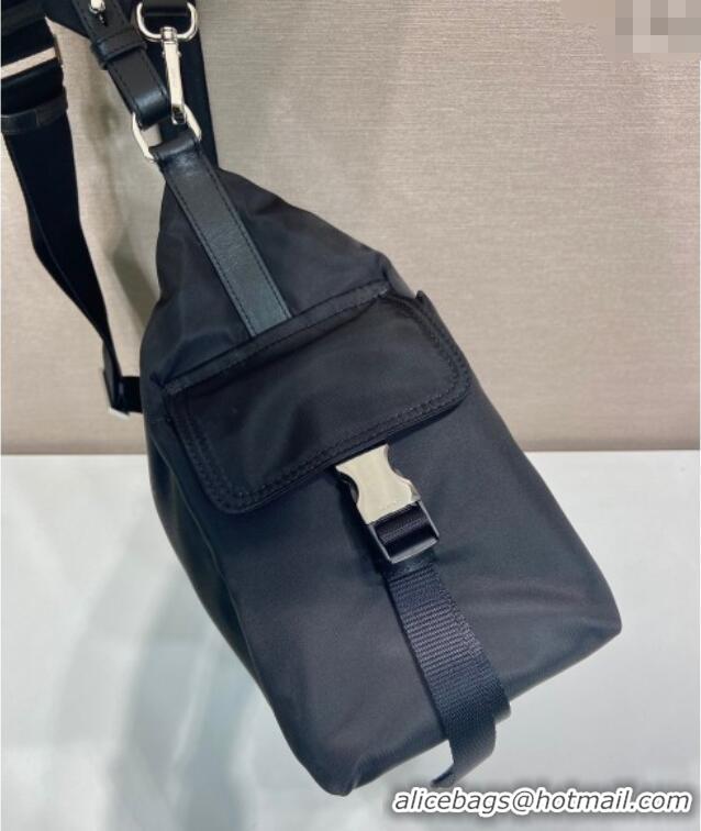 Best Quality Prada Mens Explore Re-Nylon and leather bag 2VH204 Black 2025