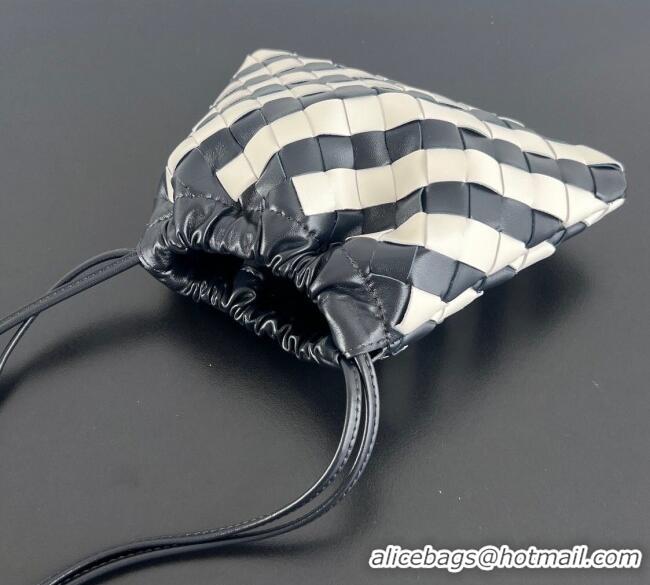 New Fashion Bottega Veneta Small Dustbag in Intrecciato Leather 816987 Blue/White Stripes 2025