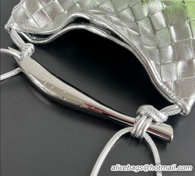Buy Fashionable Bottega Veneta Mini Sardine Bag in Intrecciato Leather 744267 Silver/Green 2025