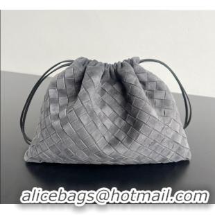 Super Quality Bottega Veneta Medium Dustbag in Intrecciato Suede 796728 Graphite Grey 2025