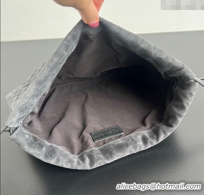 Super Quality Bottega Veneta Medium Dustbag in Intrecciato Suede 796728 Graphite Grey 2025