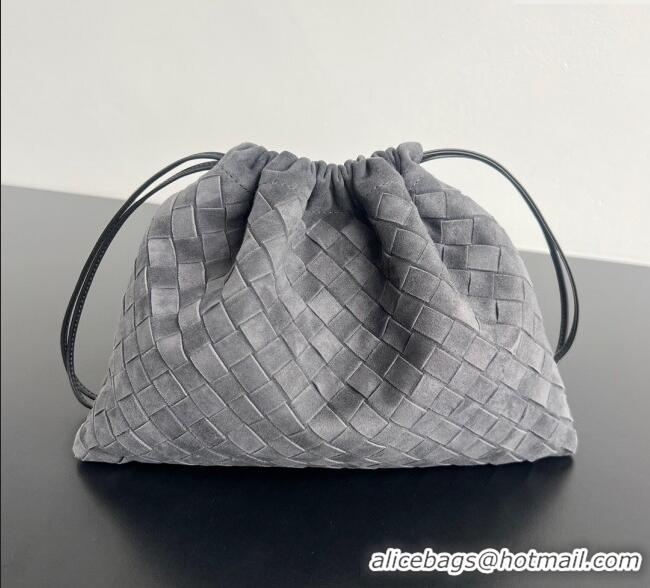 Super Quality Bottega Veneta Medium Dustbag in Intrecciato Suede 796728 Graphite Grey 2025