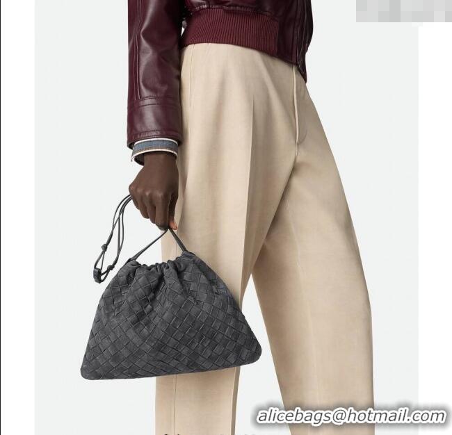 Super Quality Bottega Veneta Medium Dustbag in Intrecciato Suede 796728 Graphite Grey 2025