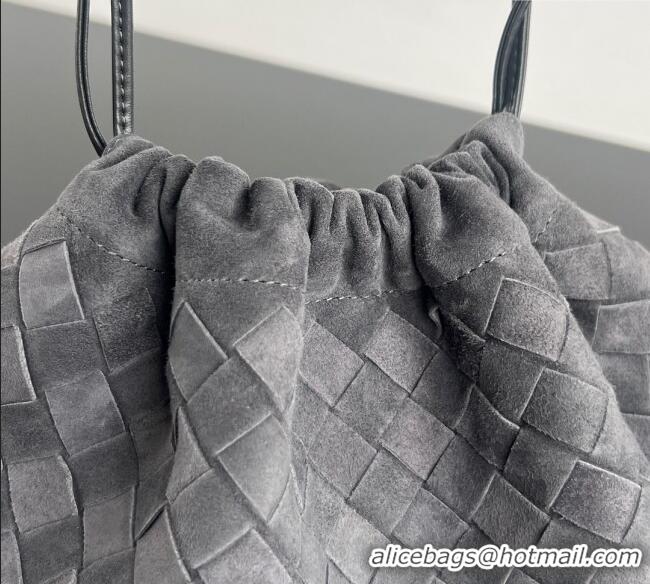 Super Quality Bottega Veneta Medium Dustbag in Intrecciato Suede 796728 Graphite Grey 2025