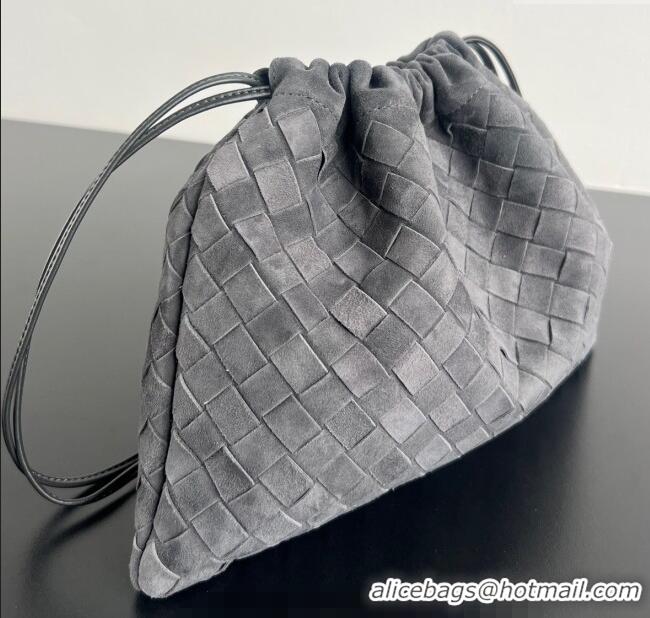 Super Quality Bottega Veneta Medium Dustbag in Intrecciato Suede 796728 Graphite Grey 2025