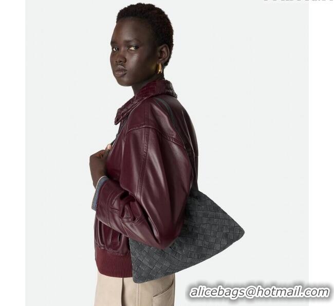 Super Quality Bottega Veneta Medium Dustbag in Intrecciato Suede 796728 Graphite Grey 2025