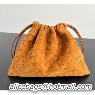 Best Price Bottega Veneta Medium Dustbag in Intrecciato Suede 796728 Amber Brown 2025