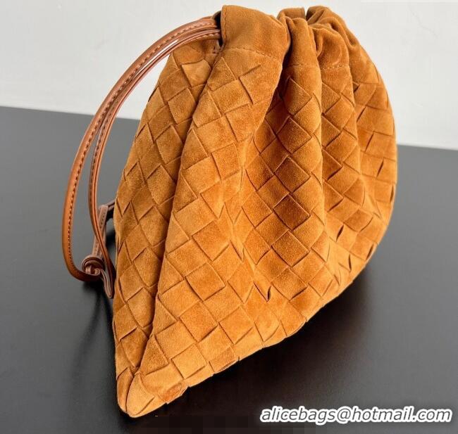 Best Price Bottega Veneta Medium Dustbag in Intrecciato Suede 796728 Amber Brown 2025
