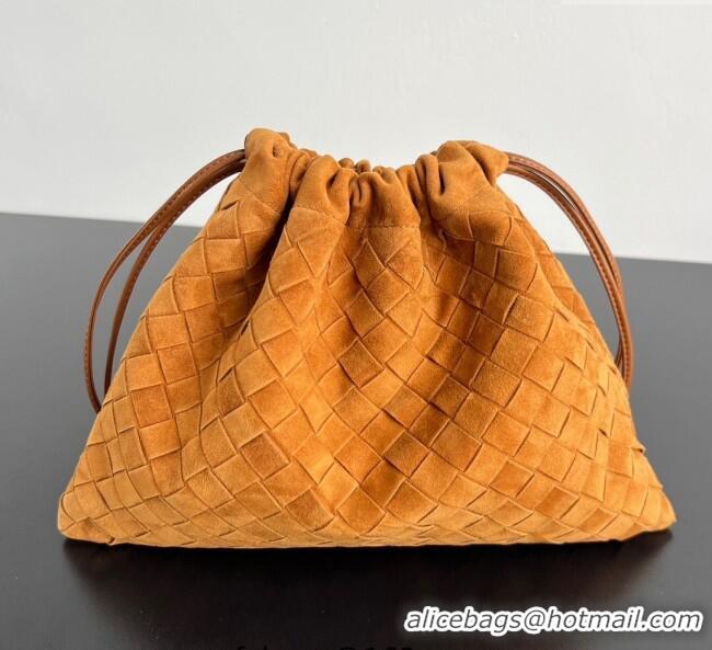 Best Price Bottega Veneta Medium Dustbag in Intrecciato Suede 796728 Amber Brown 2025