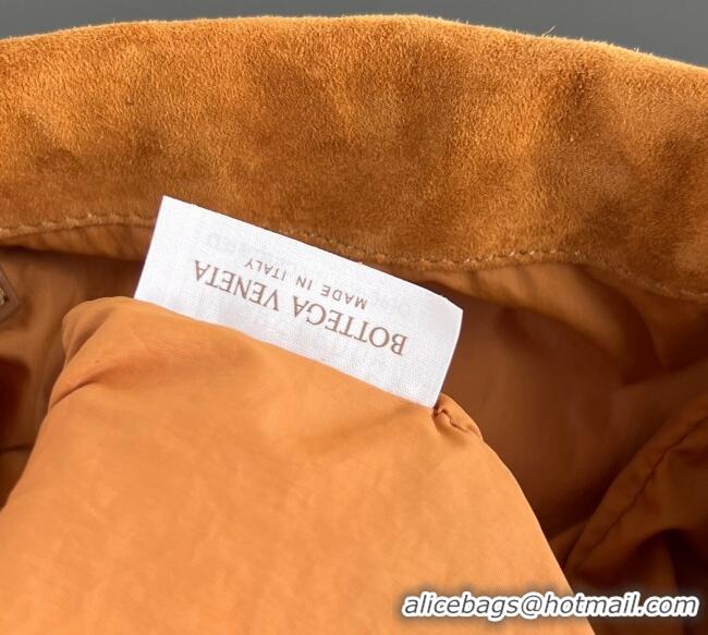 Best Price Bottega Veneta Medium Dustbag in Intrecciato Suede 796728 Amber Brown 2025