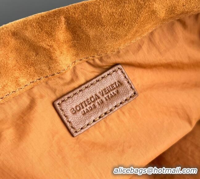 Best Price Bottega Veneta Medium Dustbag in Intrecciato Suede 796728 Amber Brown 2025