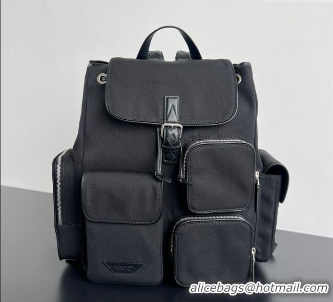 Famous Brand Bottega Veneta Mens Crossroad Multipocket Backpack Bag in Nylon 837377 Black 2025