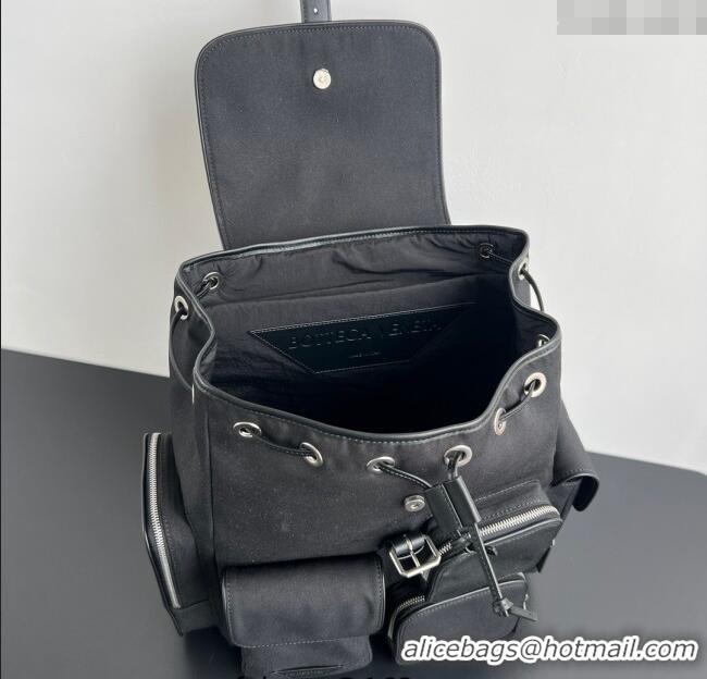 Famous Brand Bottega Veneta Mens Crossroad Multipocket Backpack Bag in Nylon 837377 Black 2025