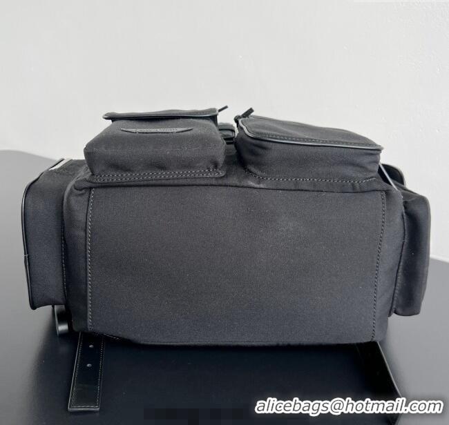 Famous Brand Bottega Veneta Mens Crossroad Multipocket Backpack Bag in Nylon 837377 Black 2025