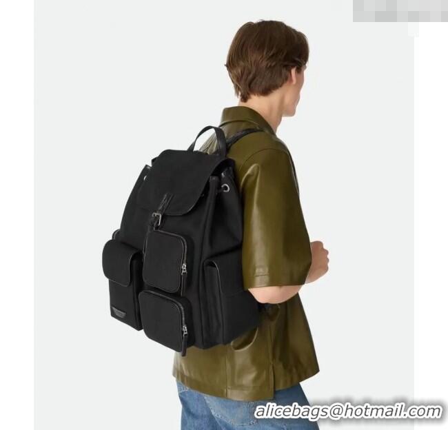 Famous Brand Bottega Veneta Mens Crossroad Multipocket Backpack Bag in Nylon 837377 Black 2025