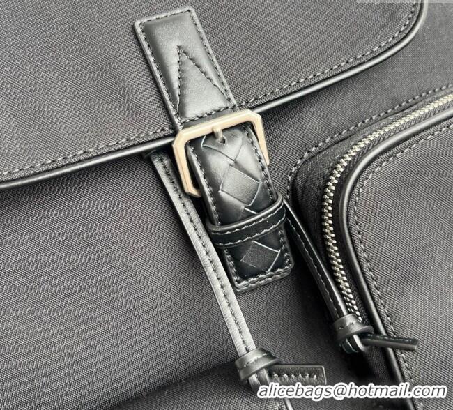 Famous Brand Bottega Veneta Mens Crossroad Multipocket Backpack Bag in Nylon 837377 Black 2025