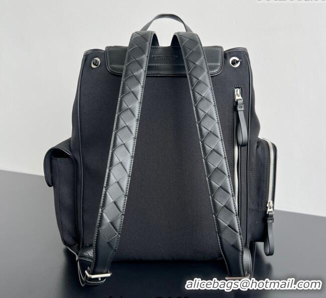 Famous Brand Bottega Veneta Mens Crossroad Multipocket Backpack Bag in Nylon 837377 Black 2025
