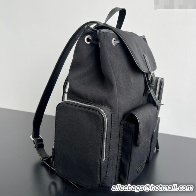 Famous Brand Bottega Veneta Mens Crossroad Multipocket Backpack Bag in Nylon 837377 Black 2025