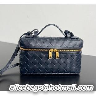 Promotional Bottega Veneta Bang Bang Vanity Case in Intrecciato Leather 789109 Midnight Blue 2025