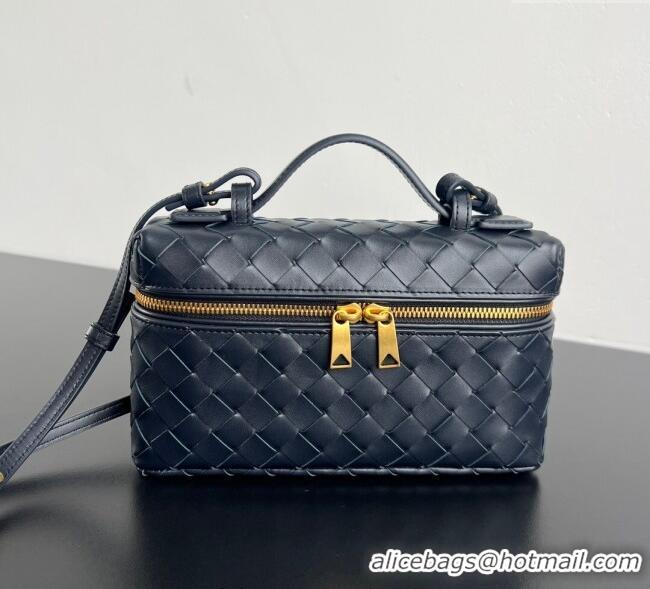 Promotional Bottega Veneta Bang Bang Vanity Case in Intrecciato Leather 789109 Midnight Blue 2025