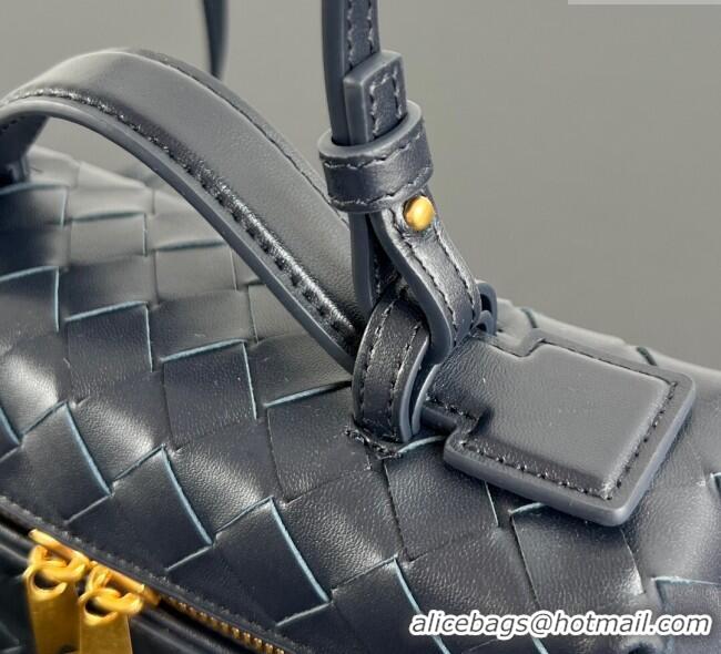 Promotional Bottega Veneta Bang Bang Vanity Case in Intrecciato Leather 789109 Midnight Blue 2025