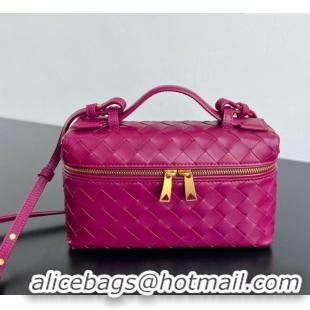 Luxury Cheap Bottega Veneta Bang Bang Vanity Case in Intrecciato Leather 789109 Cinnabar Red 2025