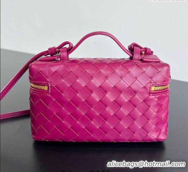 Luxury Cheap Bottega Veneta Bang Bang Vanity Case in Intrecciato Leather 789109 Cinnabar Red 2025