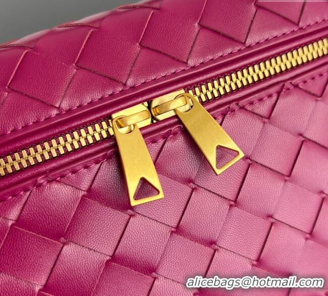 Luxury Cheap Bottega Veneta Bang Bang Vanity Case in Intrecciato Leather 789109 Cinnabar Red 2025