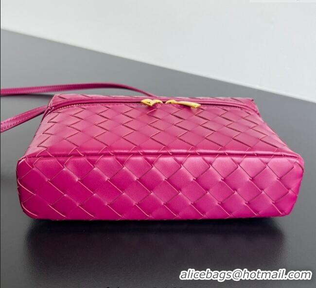 Luxury Cheap Bottega Veneta Bang Bang Vanity Case in Intrecciato Leather 789109 Cinnabar Red 2025