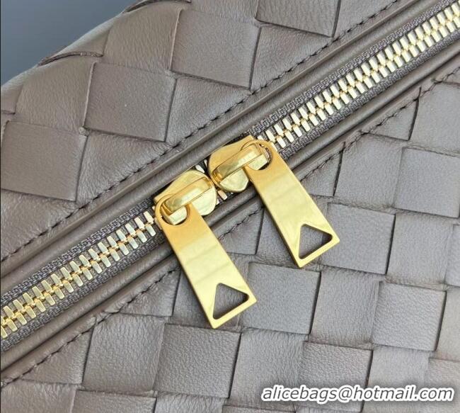 Top Grade Bottega Veneta Bang Bang Vanity Case in Intrecciato Leather 789109 Limestone Grey 2025