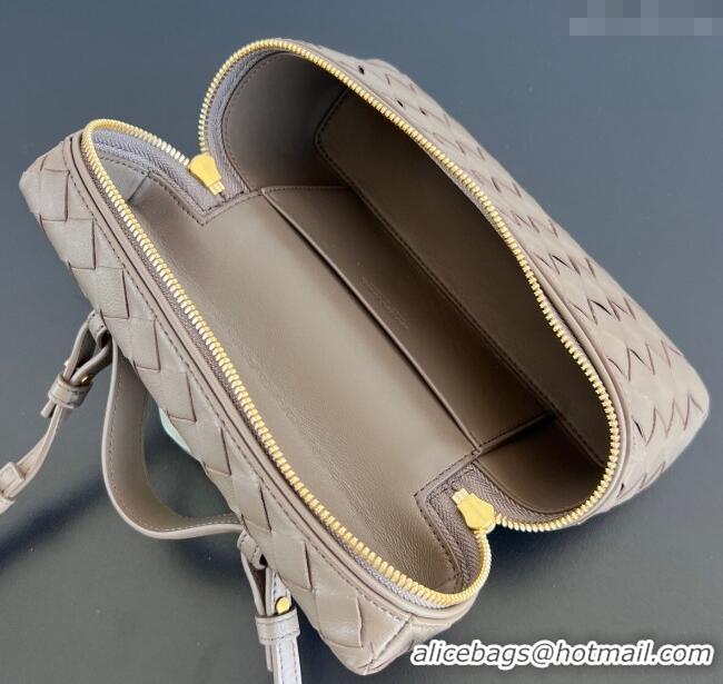Top Grade Bottega Veneta Bang Bang Vanity Case in Intrecciato Leather 789109 Limestone Grey 2025