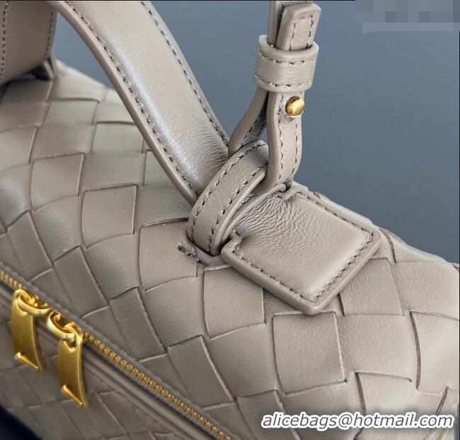 Top Grade Bottega Veneta Bang Bang Vanity Case in Intrecciato Leather 789109 Limestone Grey 2025