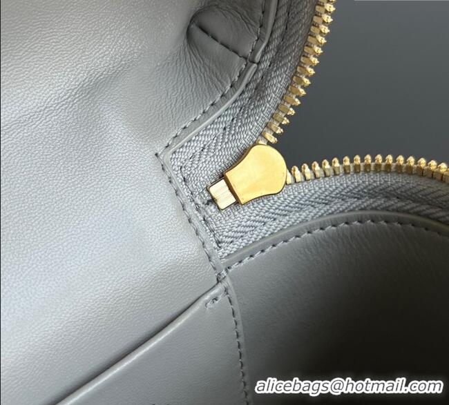 Grade Quality Bottega Veneta Bang Bang Vanity Case in Intrecciato Leather 789109 Silver Grey 2025