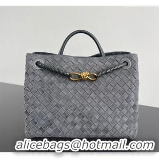 Super Quality Bottega Veneta Medium Andiamo Top Handle Bag in Suede 743572 Graphite Grey 2025