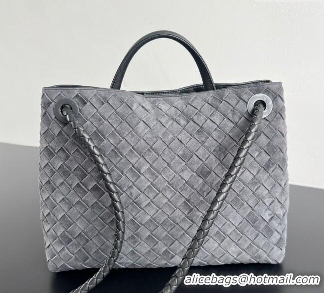 Super Quality Bottega Veneta Medium Andiamo Top Handle Bag in Suede 743572 Graphite Grey 2025