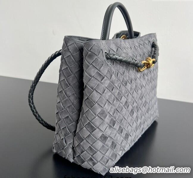 Super Quality Bottega Veneta Medium Andiamo Top Handle Bag in Suede 743572 Graphite Grey 2025