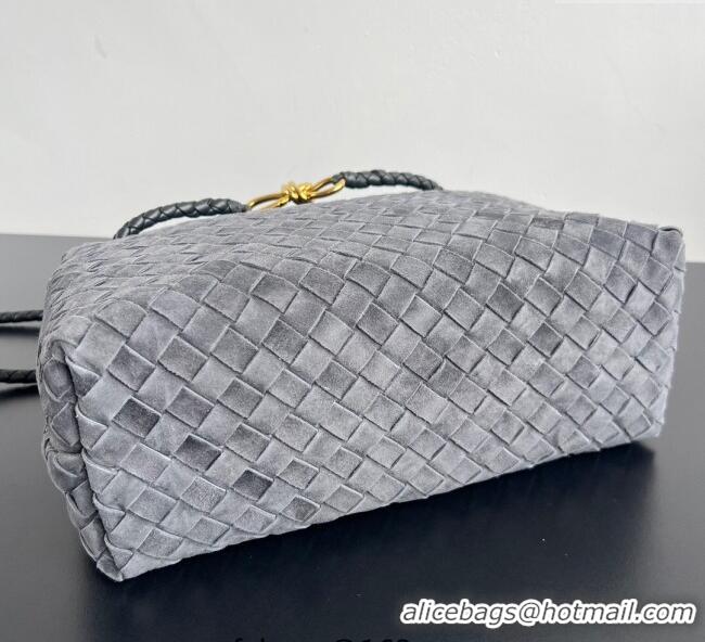 Super Quality Bottega Veneta Medium Andiamo Top Handle Bag in Suede 743572 Graphite Grey 2025