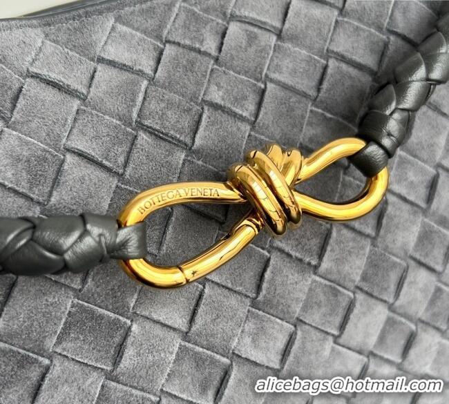 Super Quality Bottega Veneta Medium Andiamo Top Handle Bag in Suede 743572 Graphite Grey 2025