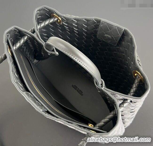 Super Quality Bottega Veneta Medium Andiamo Top Handle Bag in Suede 743572 Graphite Grey 2025