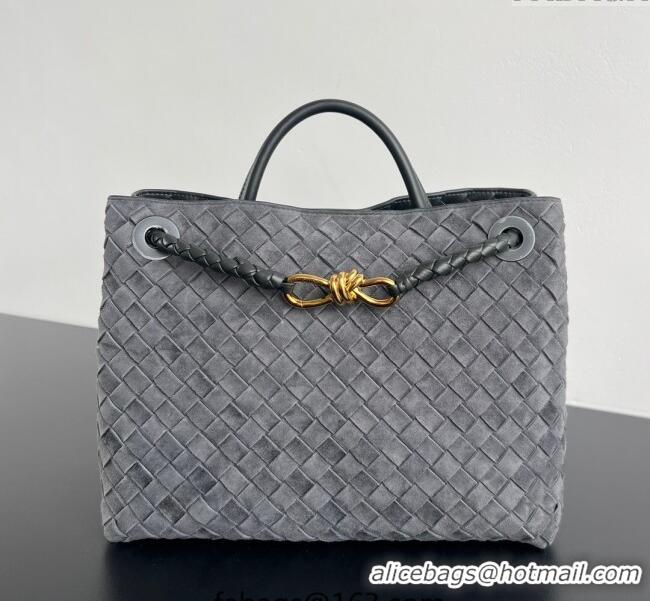 Super Quality Bottega Veneta Medium Andiamo Top Handle Bag in Suede 743572 Graphite Grey 2025