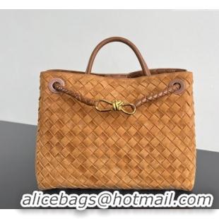 Big Discount Bottega Veneta Medium Andiamo Top Handle Bag in Suede 743572 Brown 2025