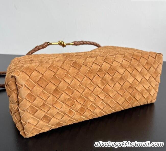 Big Discount Bottega Veneta Medium Andiamo Top Handle Bag in Suede 743572 Brown 2025