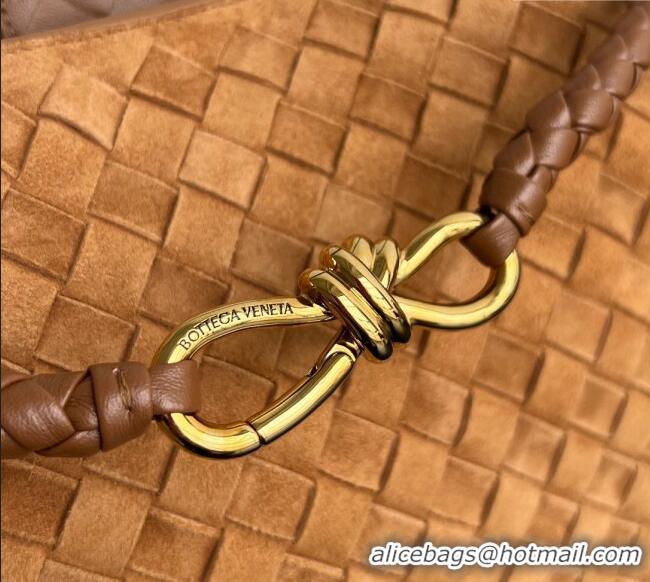 Big Discount Bottega Veneta Medium Andiamo Top Handle Bag in Suede 743572 Brown 2025