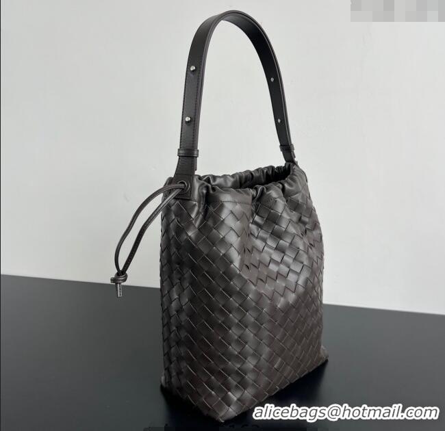 Best Price Bottega Veneta Mens Intrecciato Leather Biblioteca Bucket Bag 836020 Cypress Green 2025