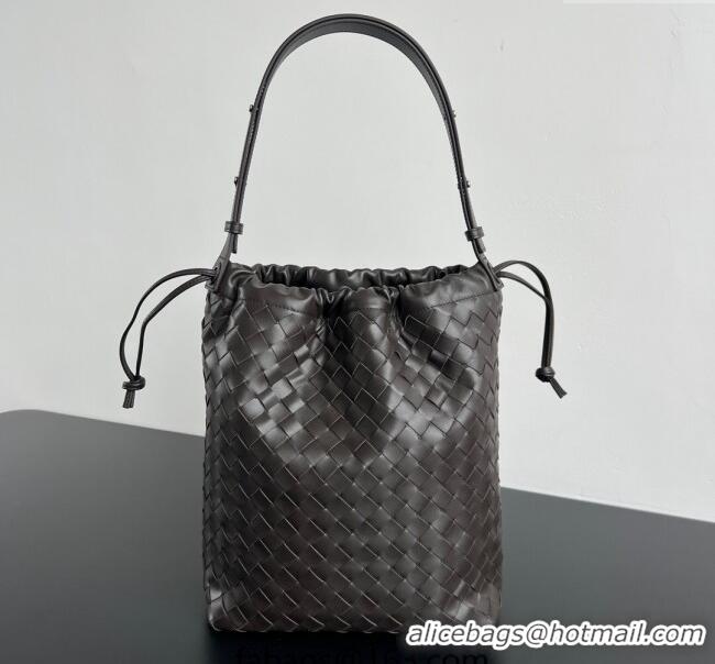 Best Price Bottega Veneta Mens Intrecciato Leather Biblioteca Bucket Bag 836020 Cypress Green 2025