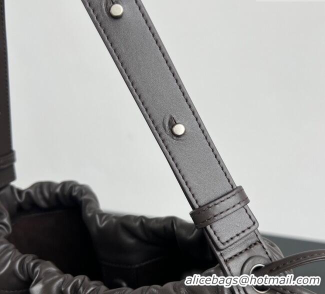 Best Price Bottega Veneta Mens Intrecciato Leather Biblioteca Bucket Bag 836020 Cypress Green 2025