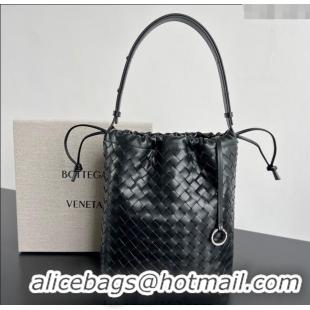 Well Crafted Bottega Veneta Men's Intrecciato Leather Biblioteca Bucket Bag 836020 Black 2025