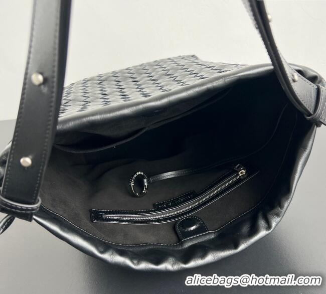 Well Crafted Bottega Veneta Men's Intrecciato Leather Biblioteca Bucket Bag 836020 Black 2025