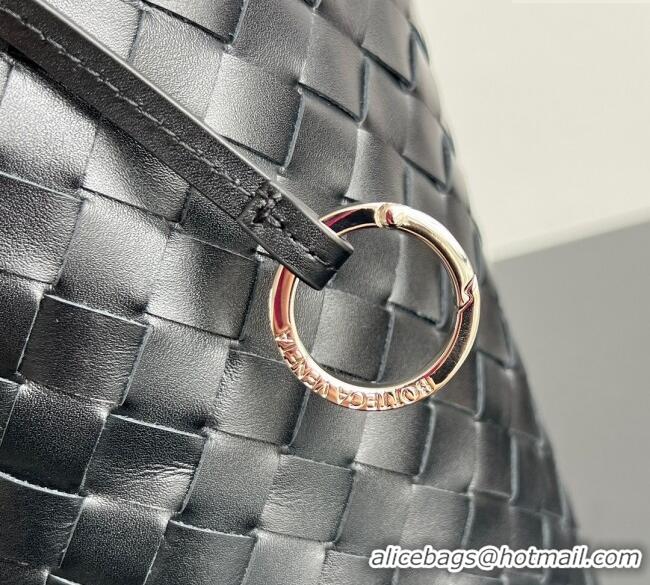 Well Crafted Bottega Veneta Men's Intrecciato Leather Biblioteca Bucket Bag 836020 Black 2025