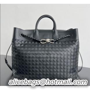 Best Price Bottega Veneta Mens Intrecciato Leather Andiamo Voyager Tote Bag 827066 Black 2025